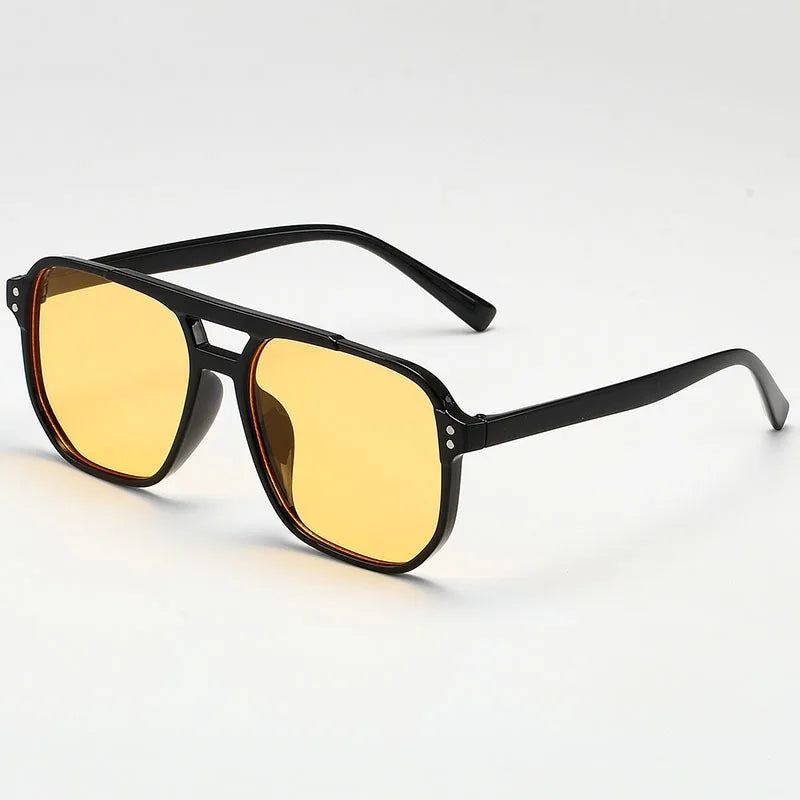 Vintage Oversized Square Sunglasses – Unisex UV400 Retro Shades