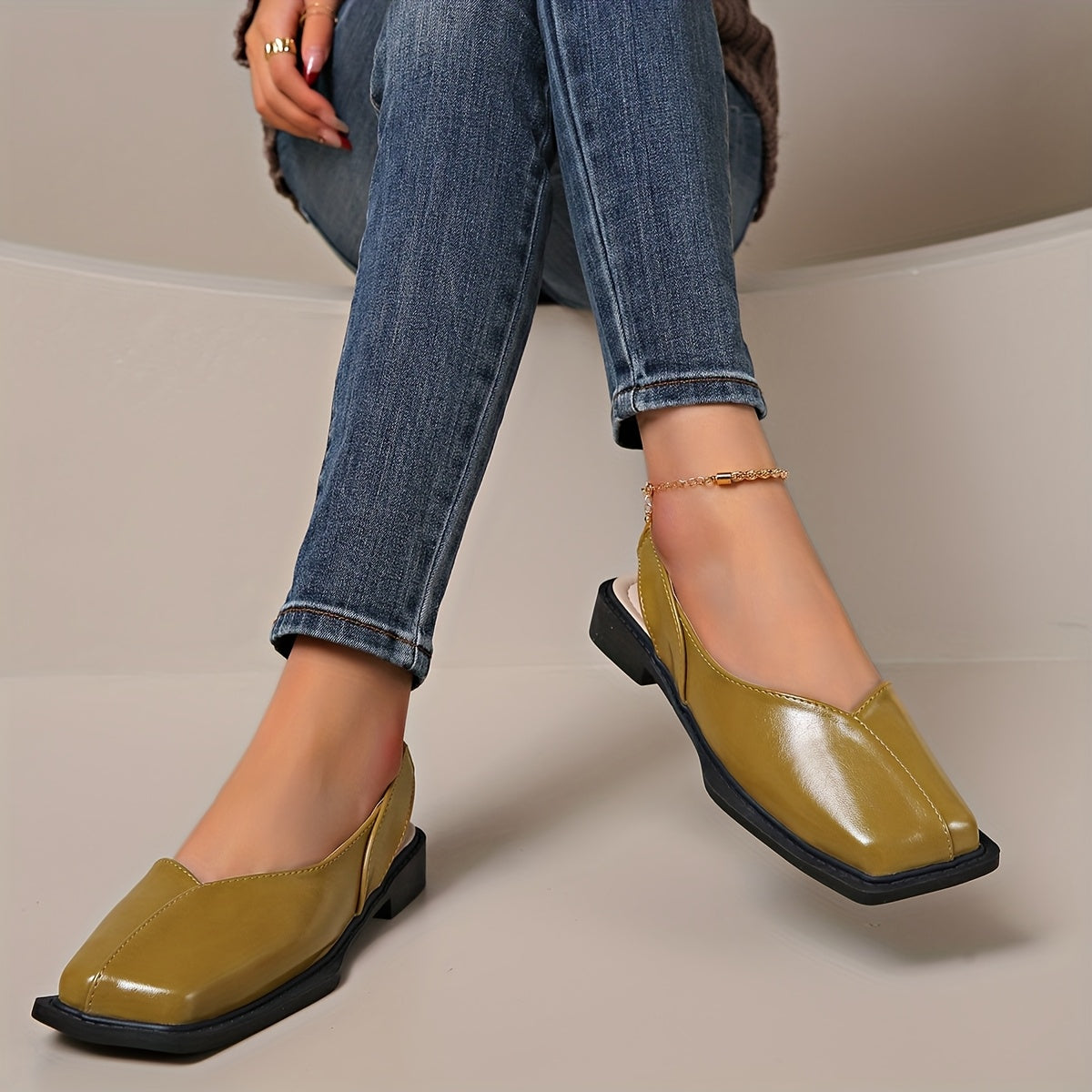 Virelli™ ModStep – Square Toe Slingback Flats