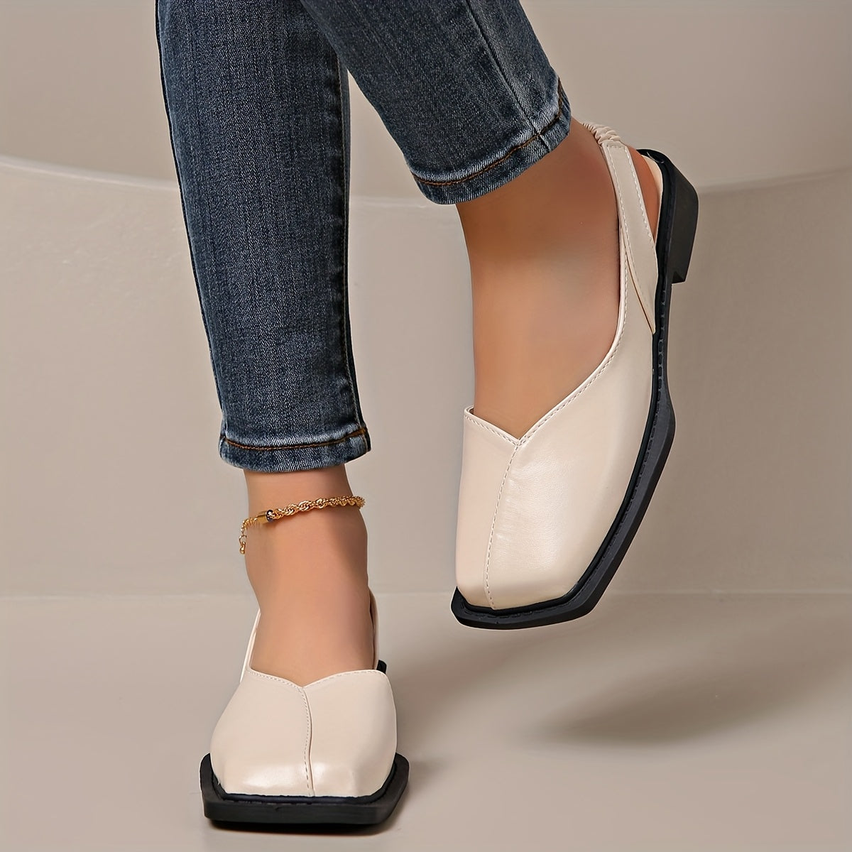 Virelli™ ModStep – Square Toe Slingback Flats