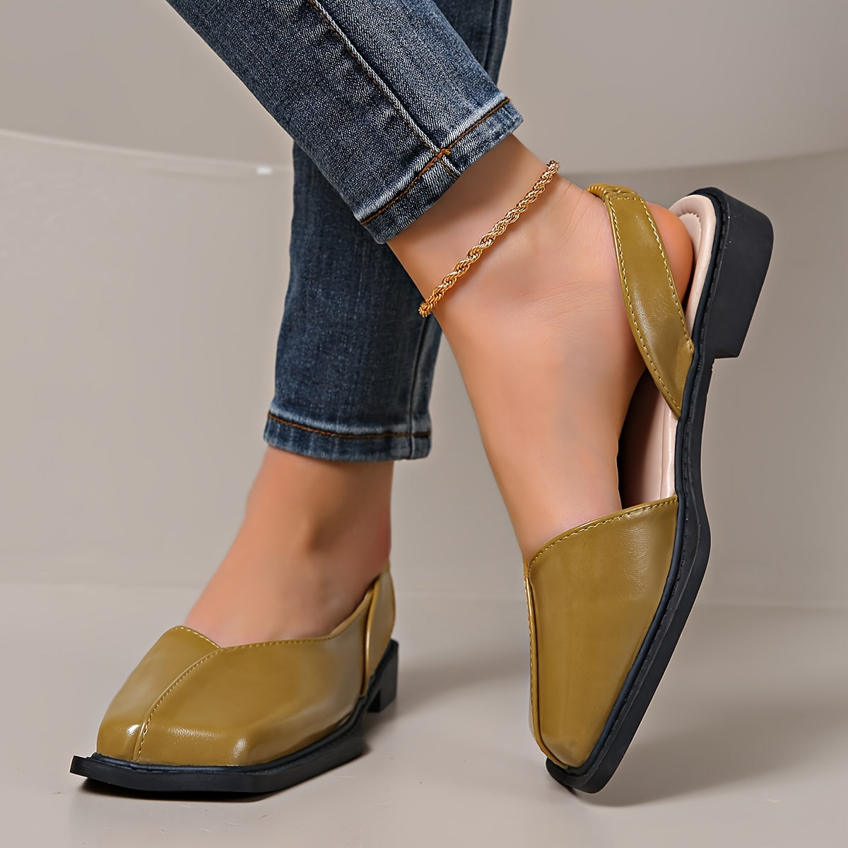 Virelli™ ModStep – Square Toe Slingback Flats