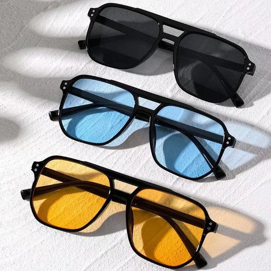 Vintage Oversized Square Sunglasses – Unisex UV400 Retro Shades