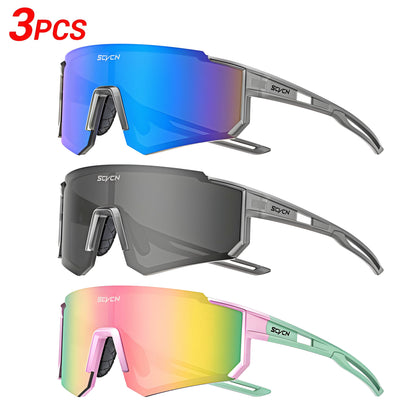 SCVCN™ VelocityShield Trio – 3-Pack UV400 Pro Cycling Sunglasses